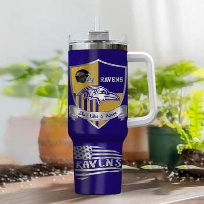 [SPECIAL OFFER] NEW CUSTOMIZED NFL28 BTR BALTIMORE RAVENS 40 OZ TUMBLER