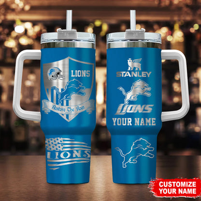 [SPECIAL OFFER] NEW CUSTOMIZED NFL04 DTL DETROIT LIONS 40 OZ TUMBLER
