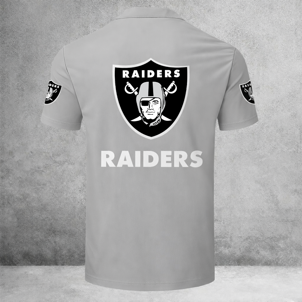 [SPECIAL OFFER] NEW CUSTOMIZED NFL07 LVR LAS VEGAS RAIDERS ZIP POLO SHIRT