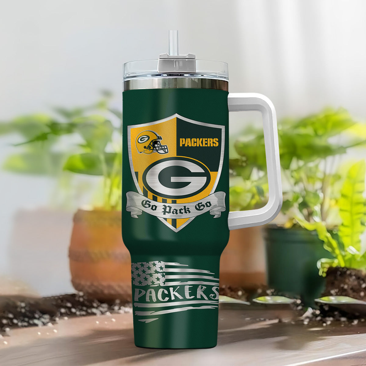 [SPECIAL OFFER] NEW CUSTOMIZED NFL08 GBP GREEN BAY PACKERS 40 OZ TUMBLER