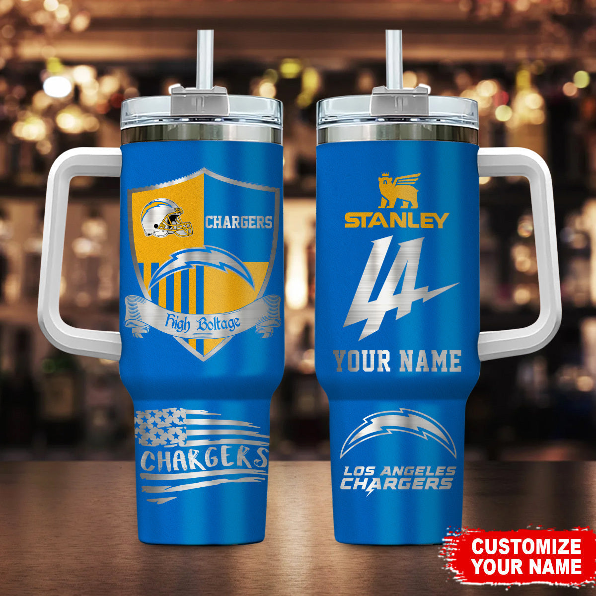 [SPECIAL OFFER] NEW CUSTOMIZED NFL09 LAC LOS ANGELES CHARGERS 40 OZ TUMBLER