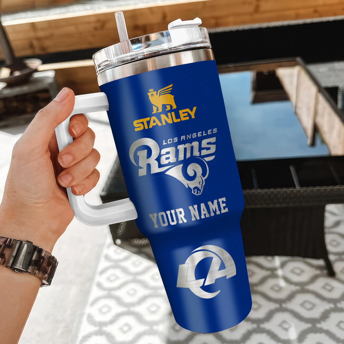 [SPECIAL OFFER] NEW CUSTOMIZED NFL22 LAR LOS ANGELES RAMS 40 OZ TUMBLER