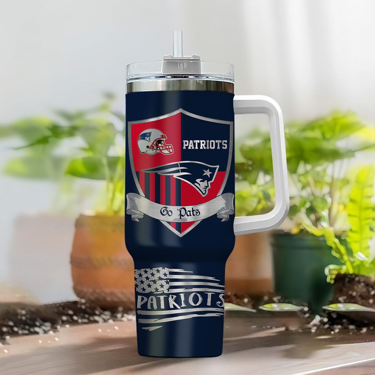 [SPECIAL OFFER] NEW CUSTOMIZED NFL27 NEP NEW ENGLAND PATRIOTS 40 OZ TUMBLER