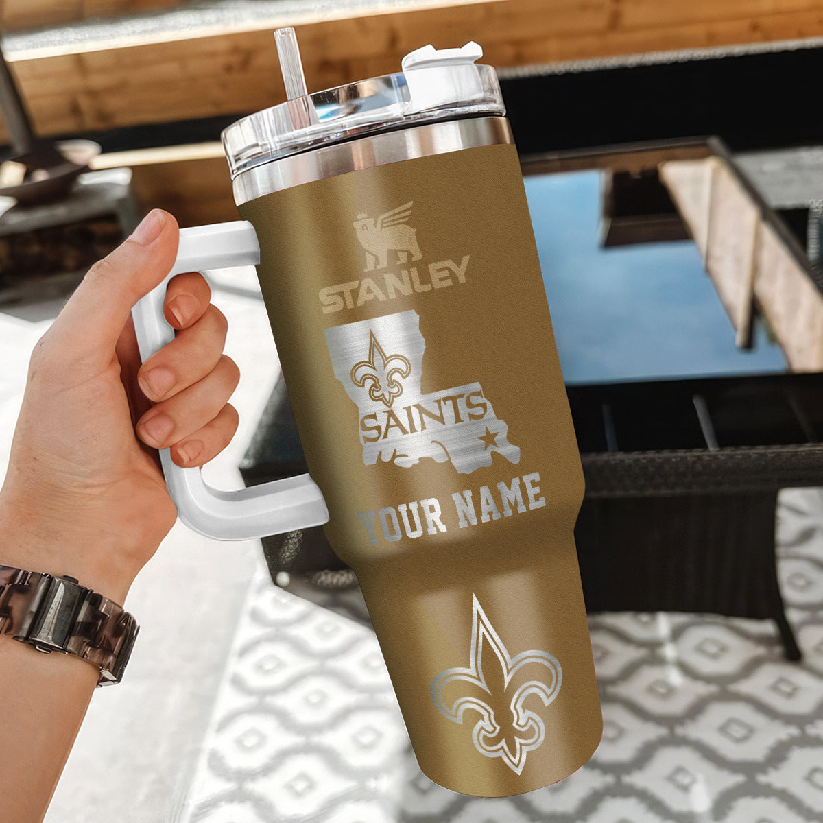 [SPECIAL OFFER] NEW CUSTOMIZED NFL24 NOS NEW ORLEANS SAINTS 40 OZ TUMBLER