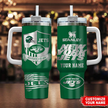 [SPECIAL OFFER] NEW CUSTOMIZED NFL25 NYJ NEW YORK JETS 40 OZ TUMBLER
