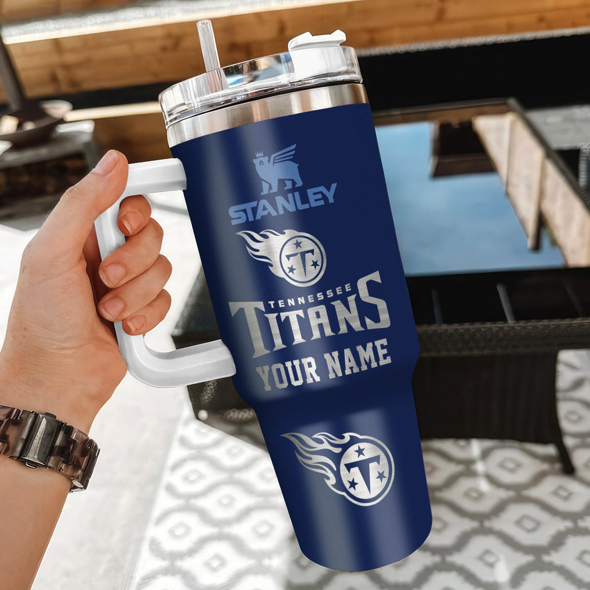 [SPECIAL OFFER] NEW CUSTOMIZED NFL31 TST TENNESSEE TITANS 40 OZ TUMBLER